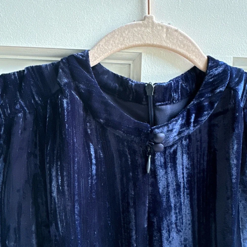 Me+EM midi Maxi Dress Elegant Navy Velvet Maxi Dress MSRP $450 - Picture 8 of 11